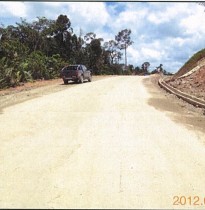 Completed section of Geocrete roadbase