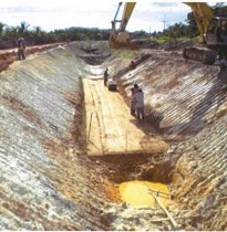 Primary Canal - Process of applying Geocrete Mix