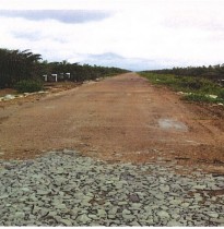 Condition of Geocrete roadbase after 5 month of completion
